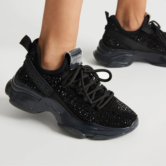 Steve Madden Maxima Black Rhinestones - Picture 2 of 11
